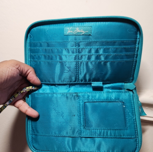 Vera Bradley Blue and Green Floral Peacock wallet - Picture 5 of 8